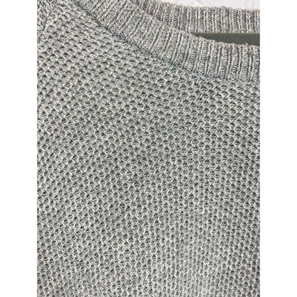 MADEWELL gray cotton blend wrap back sweater pullover size S - Picture 2 of 6